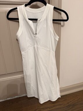 lululemon athletica White Sleeveless Mini Dress with Front Zip